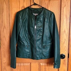 Roz & Ali Green Pleather Jacket